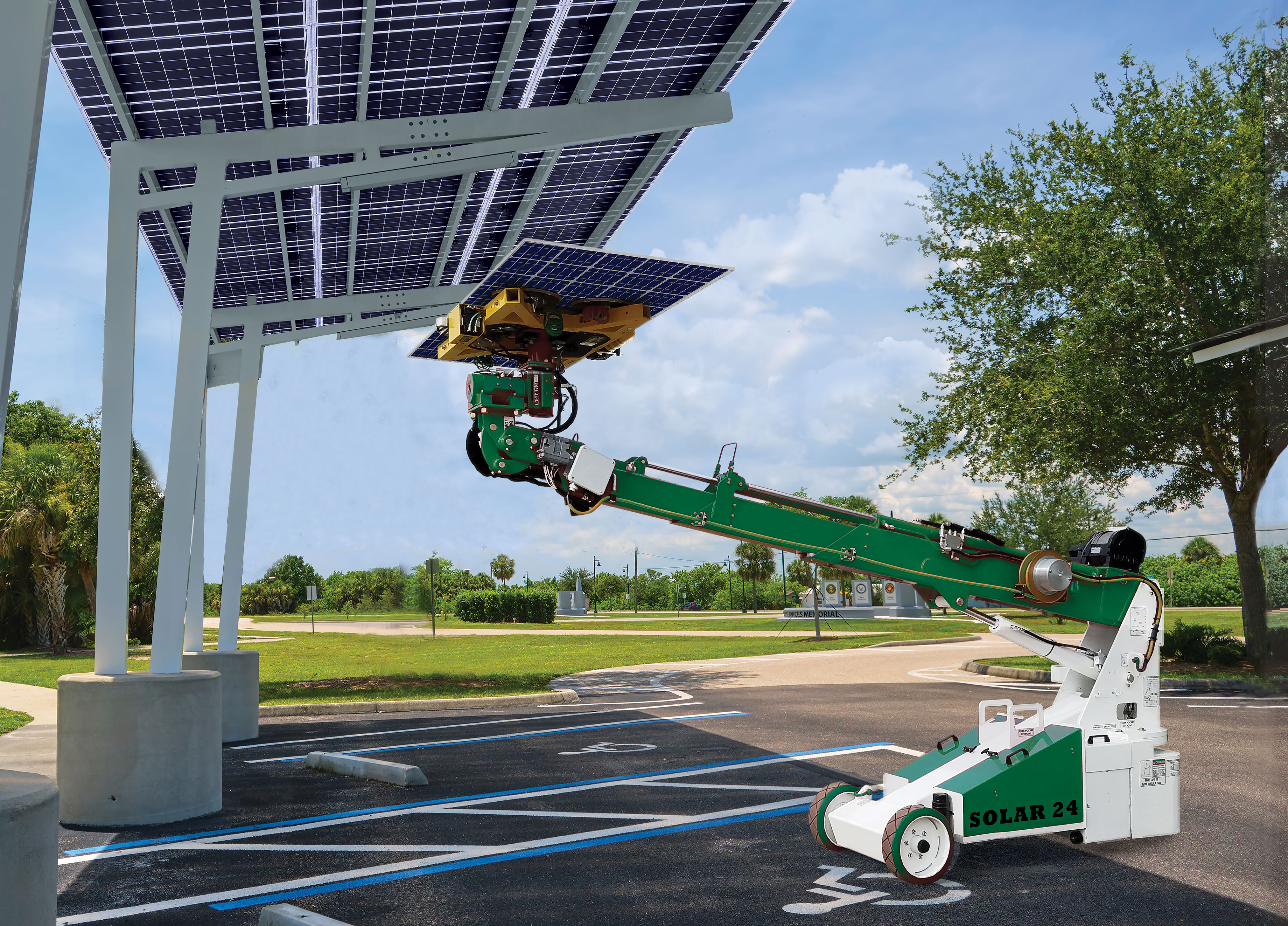 Solar 24 installing solar panels in a carport. Solar 24 installing solar panels in a carport.